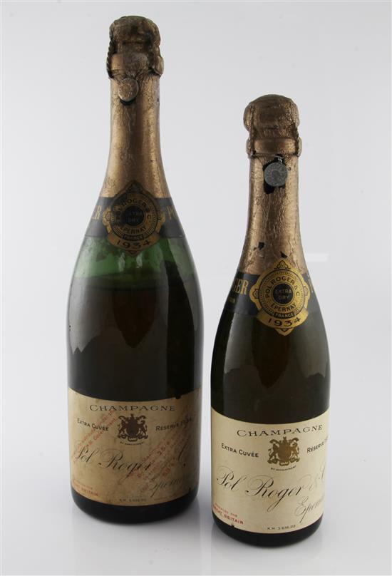 Two bottles of Pol Roger & Co Vintage Champagne, 1934,